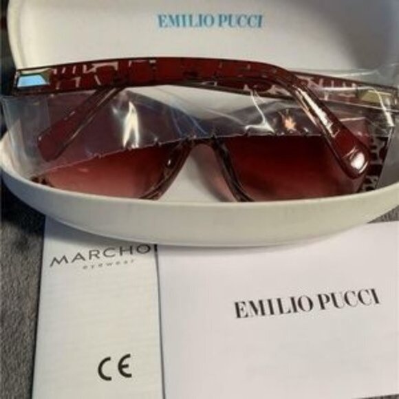 Emilio Pucci Brown Animal Print Sunglasses - Picture 3 of 3